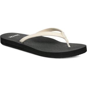 imageSanuk Yoga Joy  Yoga Mat Footbed  Flip Flops for Women  Yoga Sandals For Women  Womens Beach Sandals White Black