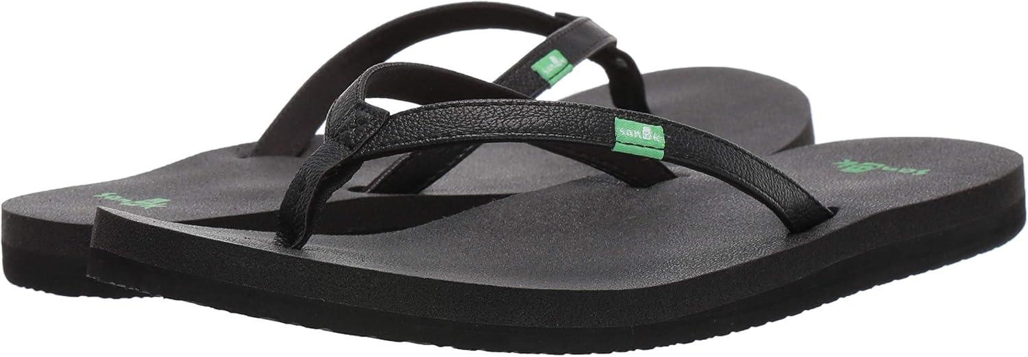 imageSanuk Yoga Joy Vintage Floral  Flip Flops for Women  Yoga Sandals For Women  Womens Beach Sandals  Memory Foam FootbedBlack