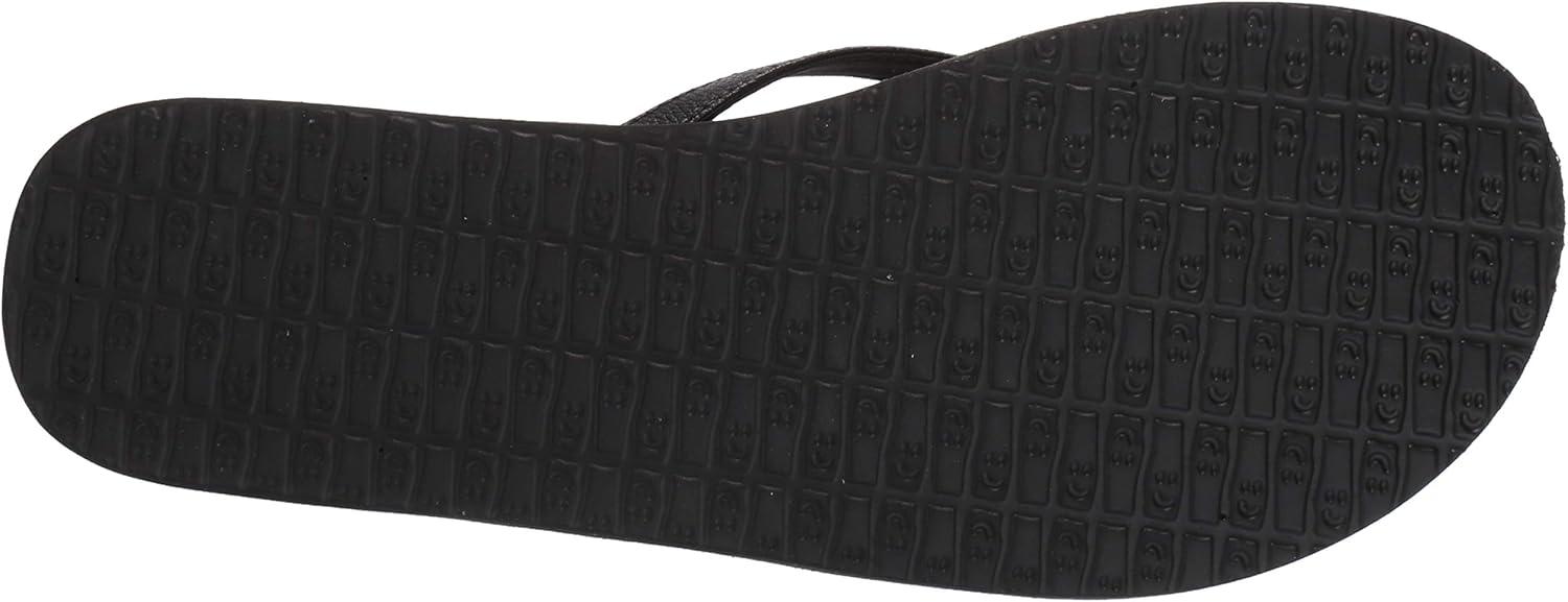 imageSanuk Yoga Joy Vintage Floral  Flip Flops for Women  Yoga Sandals For Women  Womens Beach Sandals  Memory Foam FootbedBlack