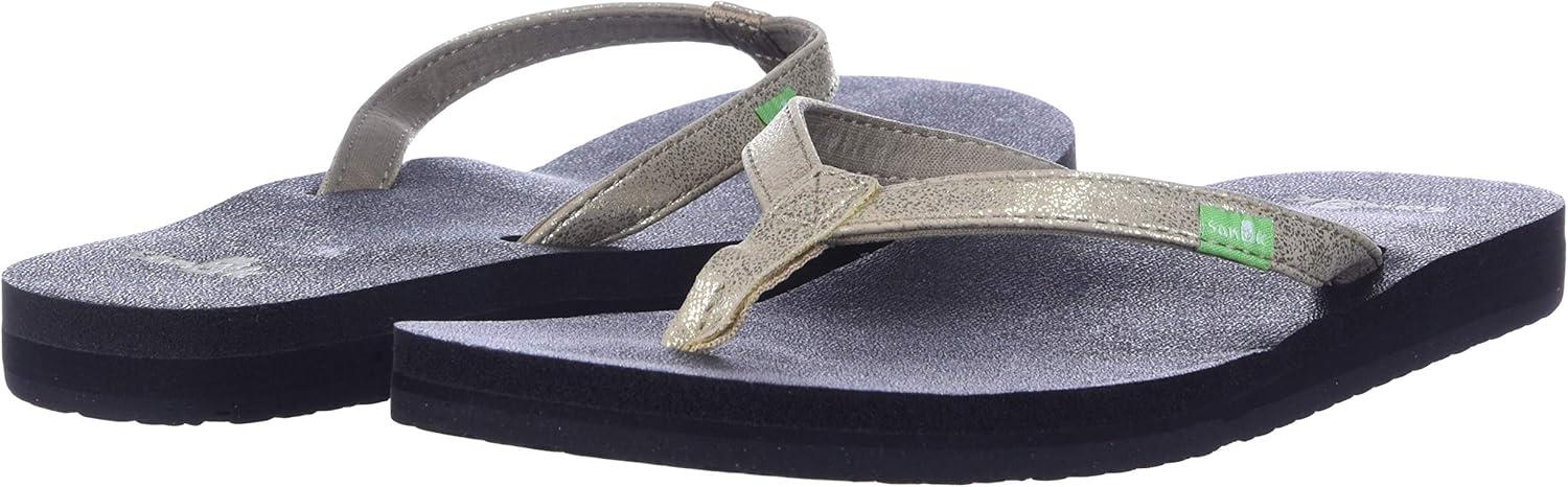 imageSanuk Yoga Joy Vintage Floral  Flip Flops for Women  Yoga Sandals For Women  Womens Beach Sandals  Memory Foam FootbedChampagne