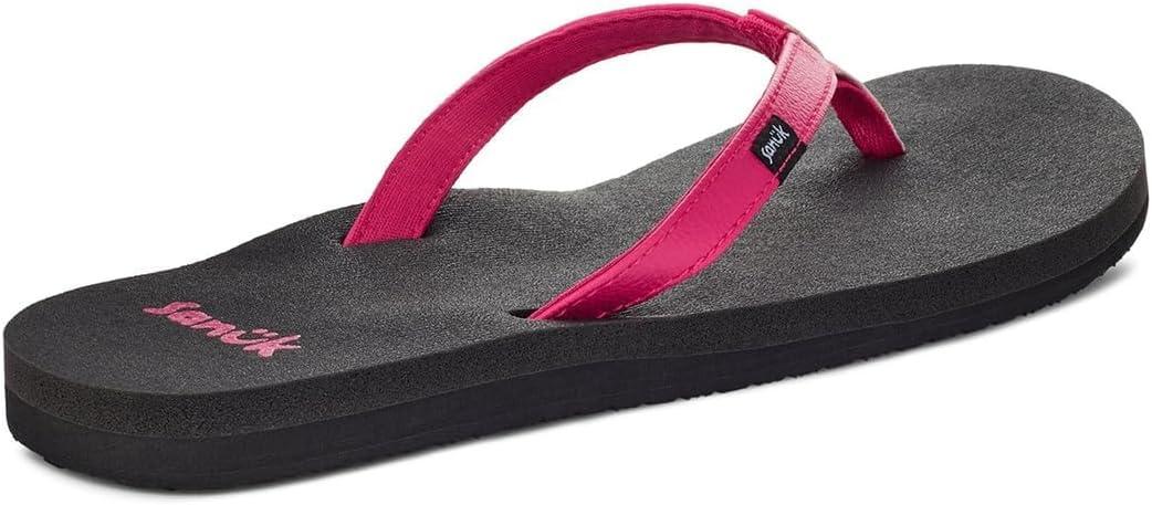 imageSanuk Yoga Joy Vintage Floral  Flip Flops for Women  Yoga Sandals For Women  Womens Beach Sandals  Memory Foam FootbedHot Pink