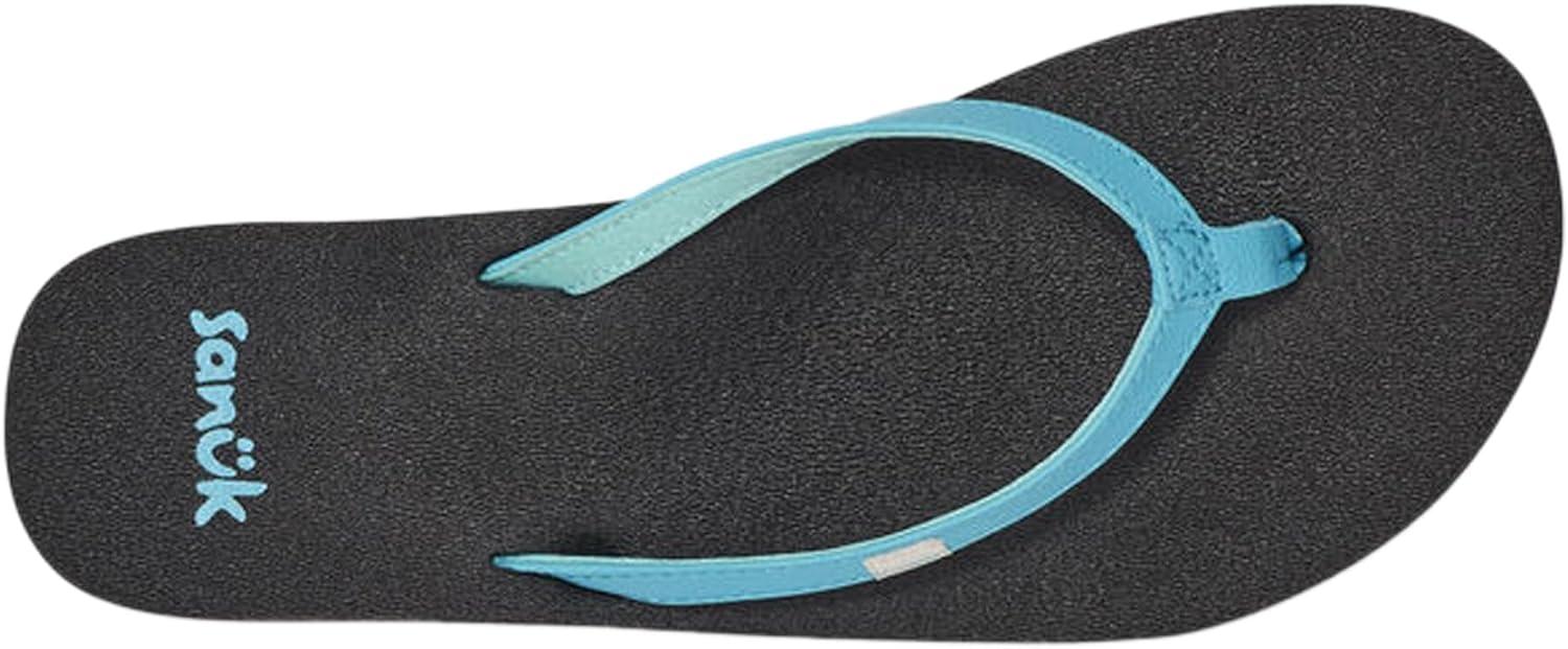 imageSanuk Yoga Joy Vintage Floral  Flip Flops for Women  Yoga Sandals For Women  Womens Beach Sandals  Memory Foam FootbedScuba Blue