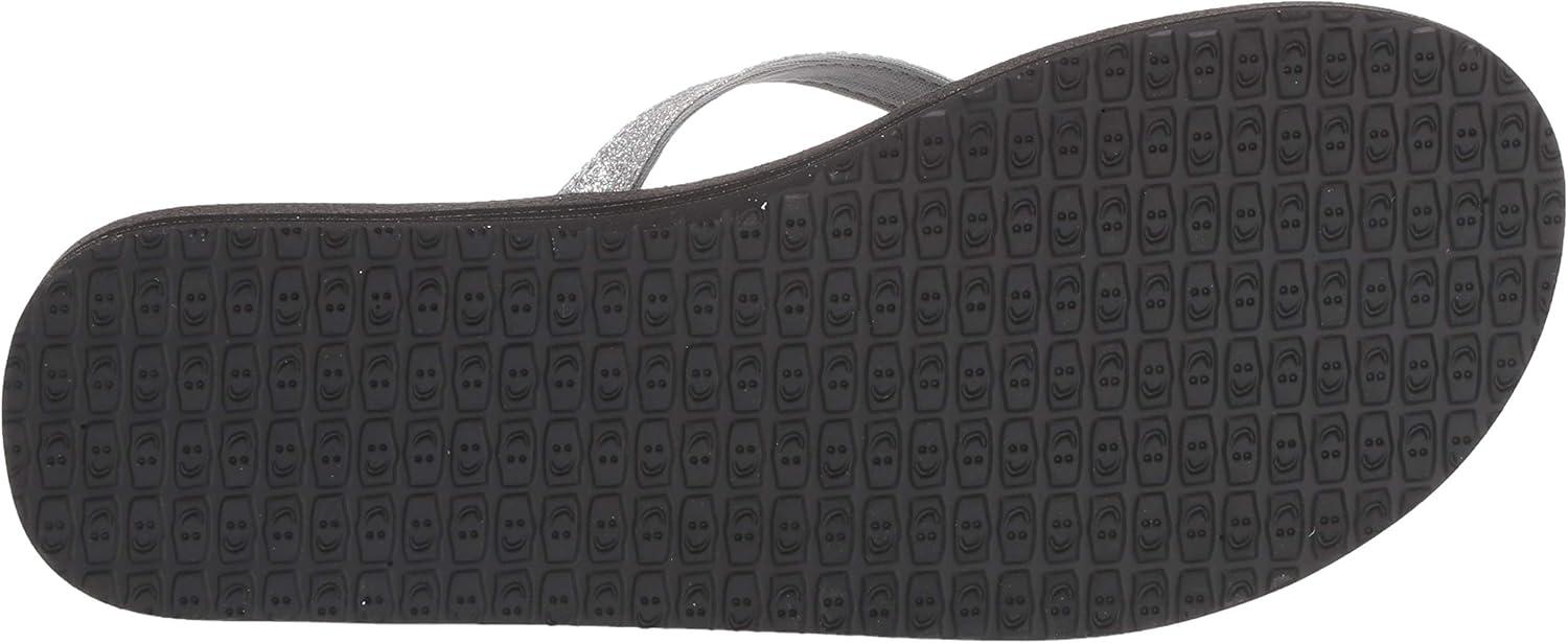 imageSanuk Yoga Joy Vintage Floral  Flip Flops for Women  Yoga Sandals For Women  Womens Beach Sandals  Memory Foam FootbedSilver Sparkle