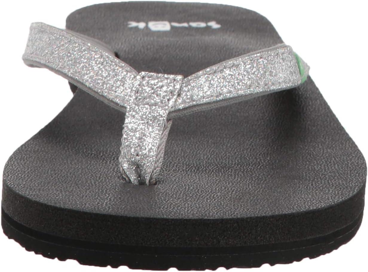 imageSanuk Yoga Joy Vintage Floral  Flip Flops for Women  Yoga Sandals For Women  Womens Beach Sandals  Memory Foam FootbedSilver Sparkle