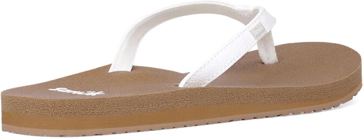 imageSanuk Yoga Joy Vintage Floral  Flip Flops for Women  Yoga Sandals For Women  Womens Beach Sandals  Memory Foam FootbedTan White