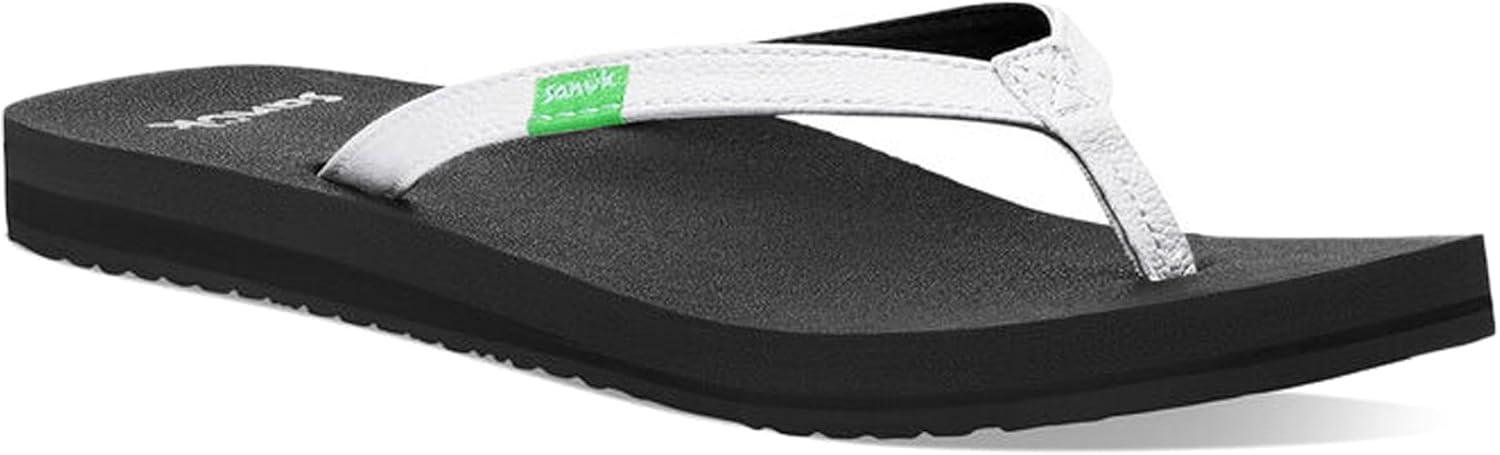 imageSanuk Yoga Joy Vintage Floral  Flip Flops for Women  Yoga Sandals For Women  Womens Beach Sandals  Memory Foam FootbedWhite