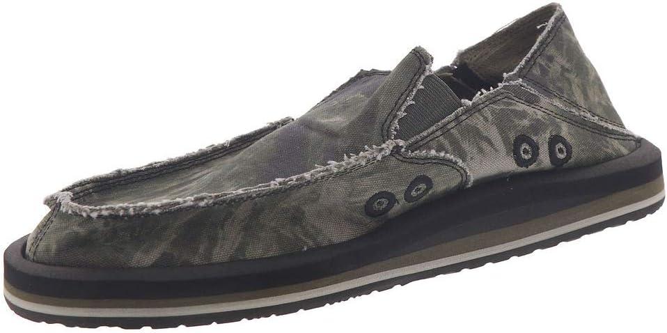 imageSanuk Mens Vagabond Soft Top Hemp LoaferBlackGrey Tie Dye