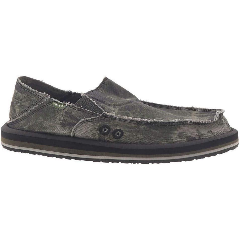 imageSanuk Mens Vagabond Soft Top Hemp LoaferBlackGrey Tie Dye