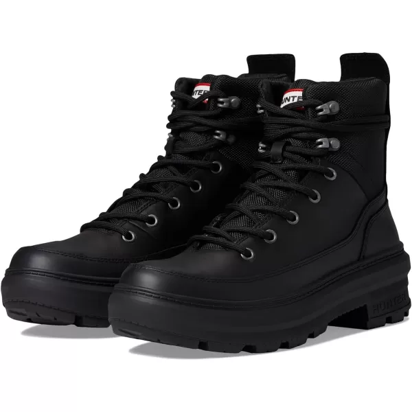 Hunter Rebel Explorer Boots for Women Offers Leather Upper, Textile Lining, and Rubber Lug Outsole