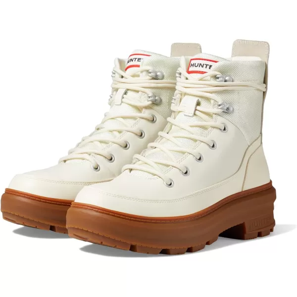 Hunter Rebel Explorer Boots for Women Offers Leather Upper, Textile Lining, and Rubber Lug Outsole