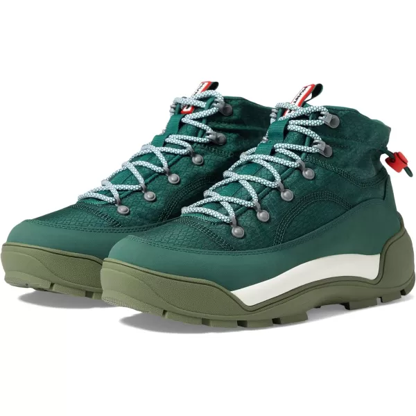 Hunter Travel Explorer Boots for Men Offers Rubber Upper, Polyester Lining, and Removable Cushioned Footbed