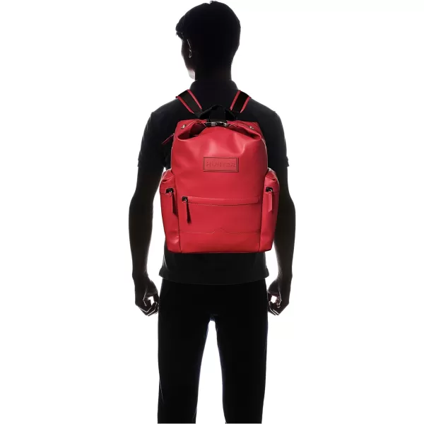 Hunter UBB2022LRSMLR Original Top Clip Backpack, Lavalized Leather, Red