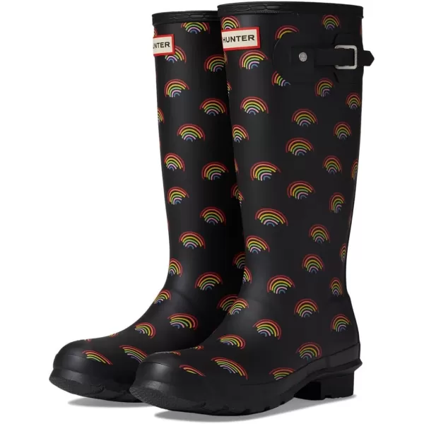 Hunter Kids Original Boots for Little And Big Kids Offers Rubber Upper, Textile Lining, and Rainbow-Inspired Patterns Allover