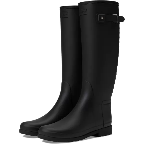 Hunter Refined Tall Studded Back Strap Boots for Women - Synthetic Upper, Textile Lining, and Neat Stitching Pattern