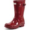 imageHunter Womens Original Short Gloss Rain BootsMilitary Red