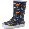 imageHunter UnisexChild First Classic Boots ToddlerLittle Kid RainDark Blue Dino Multi