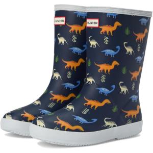 imageHunter UnisexChild First Classic Boots ToddlerLittle Kid RainDark Blue Dino Multi