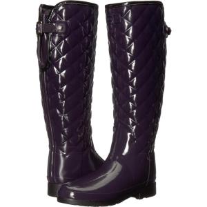 imageHunter Womens Refined Tall Quilted Gloss Rain Boot 65 usPurple
