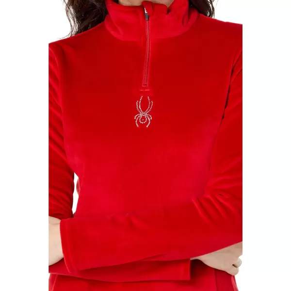 Spyder Women’s Shimmer Bug Zip T-Neck – Ladies Pullover Long Sleeve Active Shirt