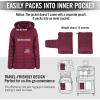 imageSpyder Packable Puffer Jacket Womens with Hood Lightweight Full Zip Winter Quilted Womens Puffer CoatWine