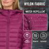 imageSpyder Packable Puffer Jacket Womens with Hood Lightweight Full Zip Winter Quilted Womens Puffer CoatWine