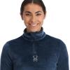 imageSpyder Womens Shimmer Bug Half Zip TNeck Ski Base LayerTrue Navy