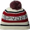 imageSpyder Mens Icebox Lined Pom Ski BeanieWhiteRedFrontier