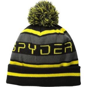imageSpyder Mens Icebox Lined Pom Ski BeanieBlackSunPolar