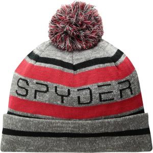 imageSpyder Mens Icebox Lined Pom Ski BeaniePolarRedBlack
