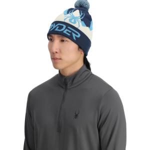 imageSpyder Mens Zone Rolled Pom Ski BeanieTrue Navy