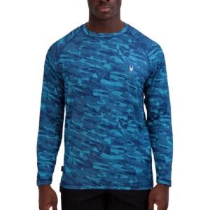 imageSpyder Mens Long Sleeve Rashguard  UPF QuickDry Swim Shirt Surfing Hiking WorkoutsDeep Blue