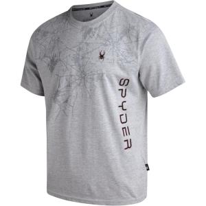 imageSpyder Mens TShirts  Soft Cotton Blend Jersey Crewneck Short Sleeve Shirts for Men Casual Shirts for Workout ampamp Daily WearHeather Grey Web