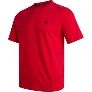 imageSpyder Mens TShirts  Soft Cotton Blend Jersey Crewneck Short Sleeve Shirts for Men Casual Shirts for Workout ampamp Daily WearSpyder Red