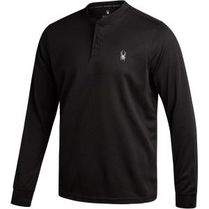 imageSpyder Mens Thermal Long Sleeve Shirt  Moisture Wicking Henley Shirts for Men with UP 30 Dri Fit Long Sleeve Shirts for MenBlack