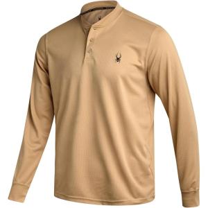 imageSpyder Mens Thermal Long Sleeve Shirt  Moisture Wicking Henley Shirts for Men with UP 30 Dri Fit Long Sleeve Shirts for MenSand