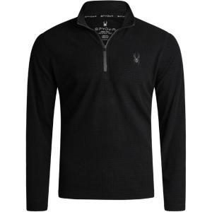 imageSpyder Mens Quarter Zip Pullover Sweatshirt  Athletic Fleece Sweater Quarter Zip Pullover Men  Mock Neck Sweatshirt for MenBlack