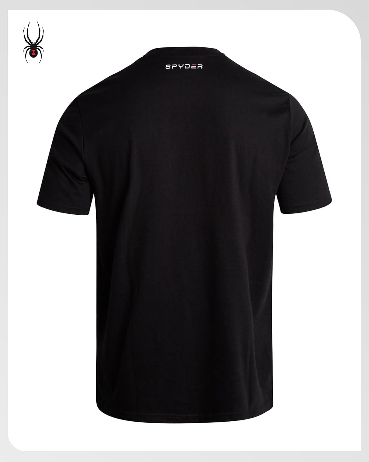 imageSpyder Mens Graphic TShirts  Soft Cotton Blend Classic Crewneck Short Sleeve Shirts for Men Casual Shirts for Daily WearBlack Logo