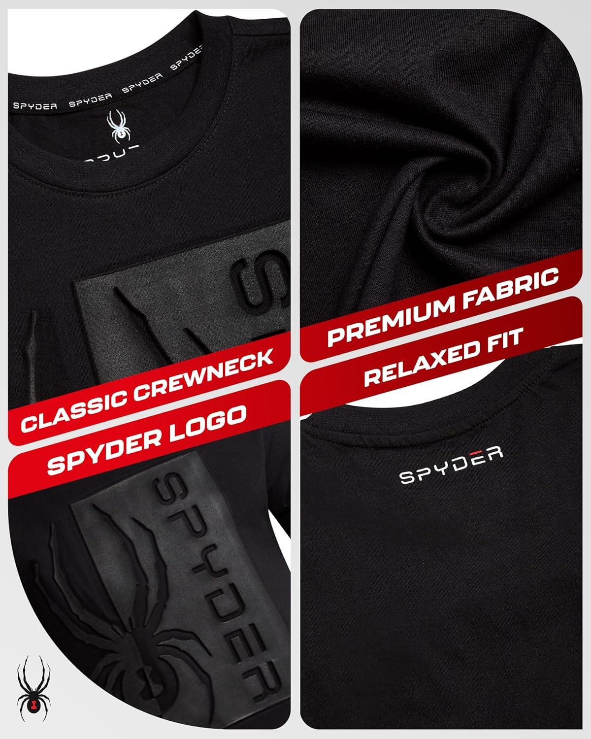 imageSpyder Mens Graphic TShirts  Soft Cotton Blend Classic Crewneck Short Sleeve Shirts for Men Casual Shirts for Daily WearBlack Logo