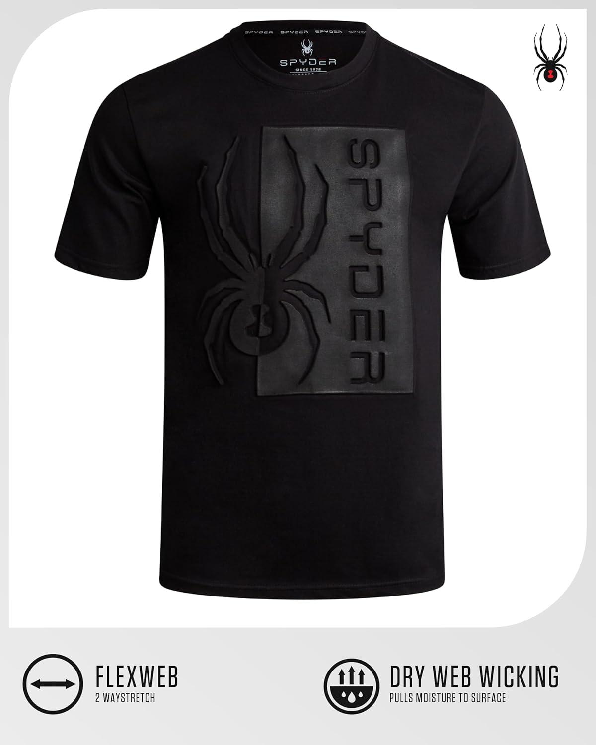 imageSpyder Mens Graphic TShirts  Soft Cotton Blend Classic Crewneck Short Sleeve Shirts for Men Casual Shirts for Daily WearBlack Logo