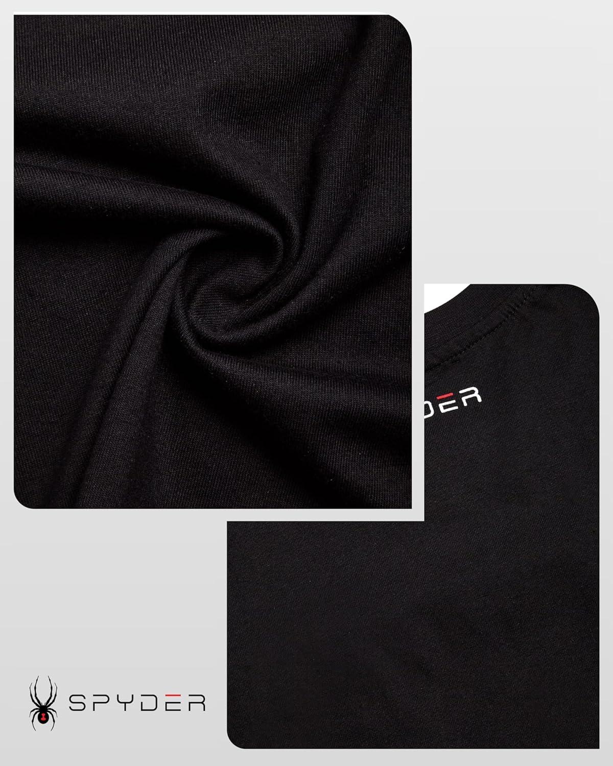 imageSpyder Mens Graphic TShirts  Soft Cotton Blend Classic Crewneck Short Sleeve Shirts for Men Casual Shirts for Daily WearBlack Logo