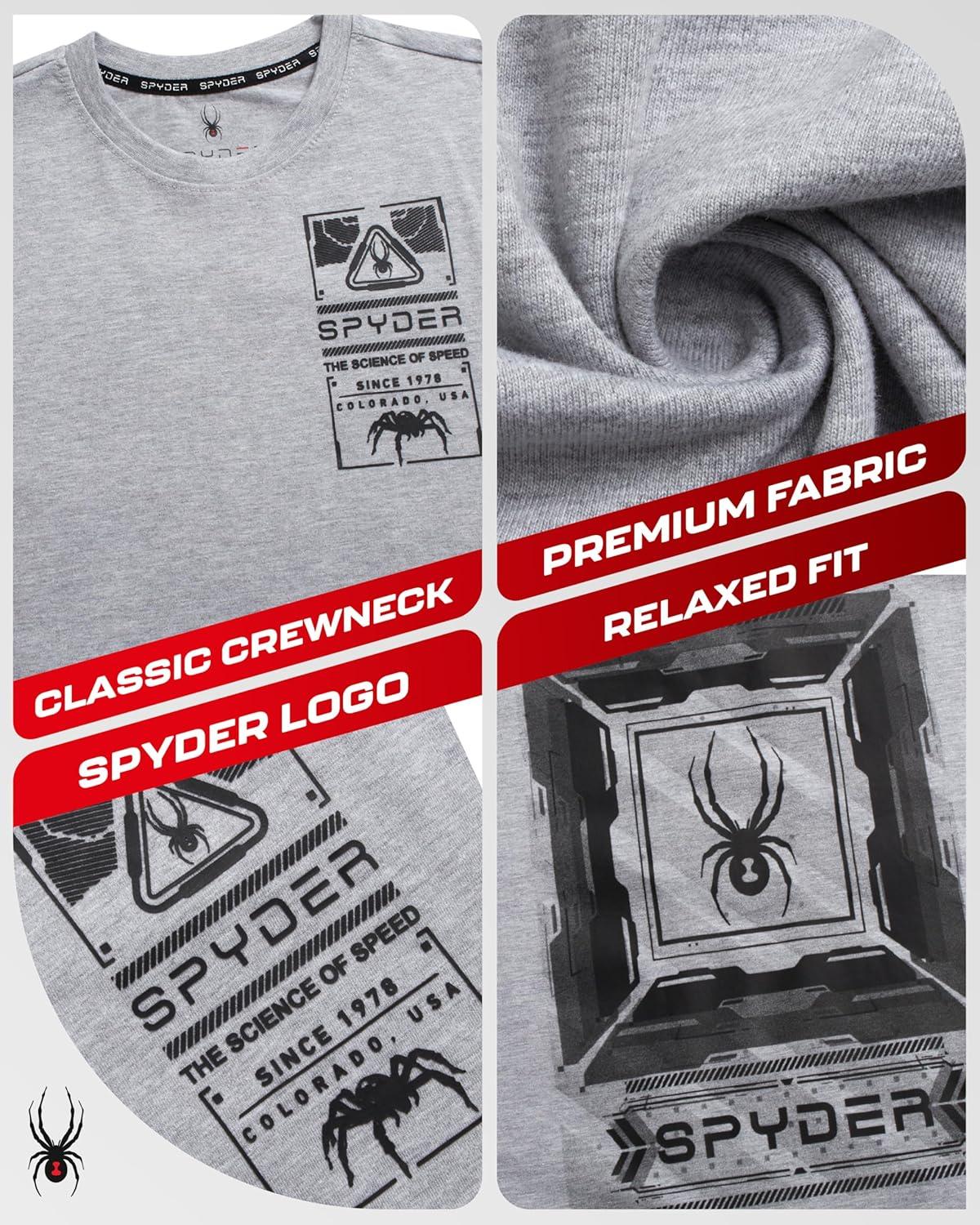 imageSpyder Mens Graphic TShirts  Soft Cotton Blend Classic Crewneck Short Sleeve Shirts for Men Casual Shirts for Daily WearGrey Heather