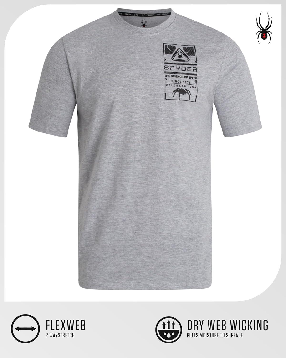 imageSpyder Mens Graphic TShirts  Soft Cotton Blend Classic Crewneck Short Sleeve Shirts for Men Casual Shirts for Daily WearGrey Heather