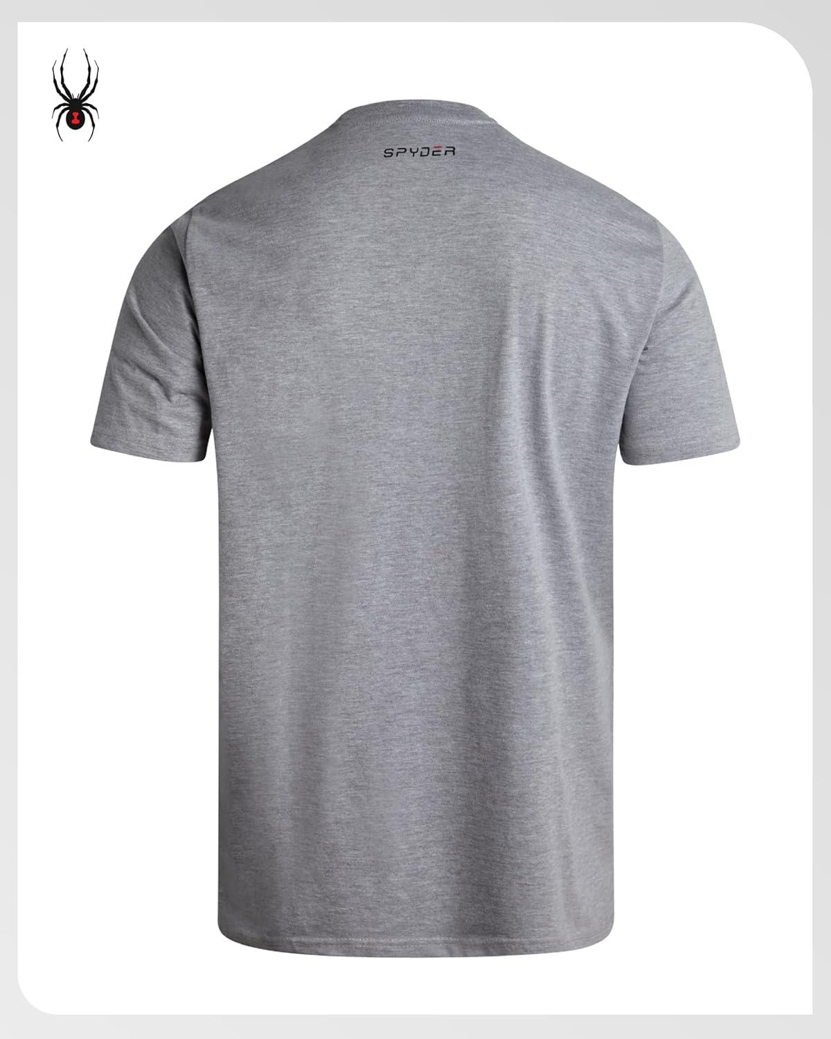 imageSpyder Mens Graphic TShirts  Soft Cotton Blend Classic Crewneck Short Sleeve Shirts for Men Casual Shirts for Daily WearHeather Grey Logo