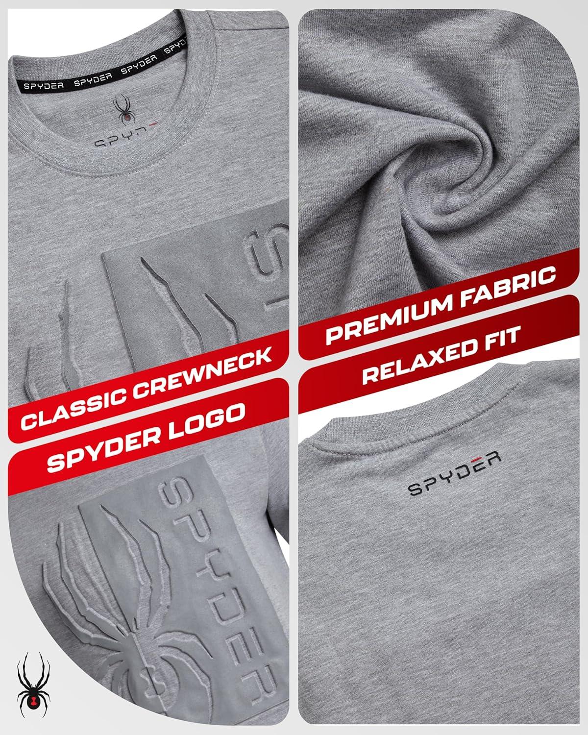 imageSpyder Mens Graphic TShirts  Soft Cotton Blend Classic Crewneck Short Sleeve Shirts for Men Casual Shirts for Daily WearHeather Grey Logo