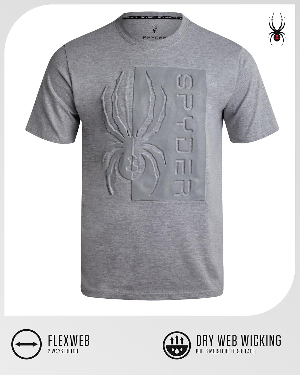 imageSpyder Mens Graphic TShirts  Soft Cotton Blend Classic Crewneck Short Sleeve Shirts for Men Casual Shirts for Daily WearHeather Grey Logo