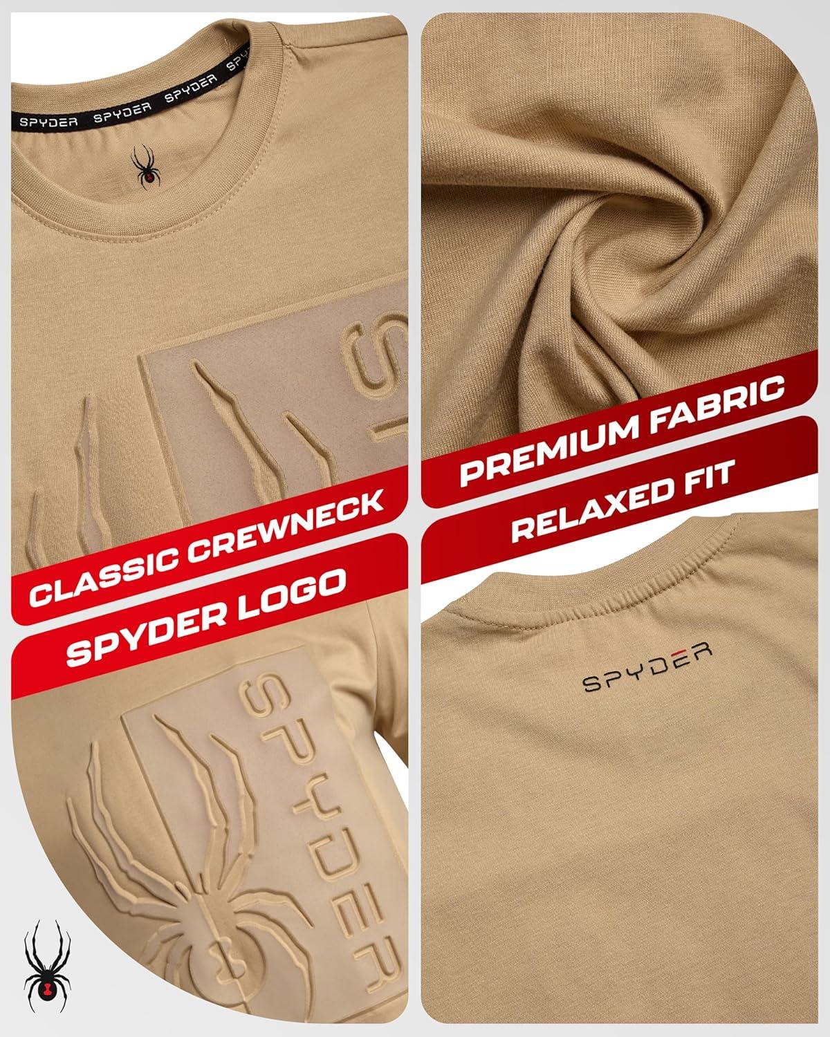 imageSpyder Mens Graphic TShirts  Soft Cotton Blend Classic Crewneck Short Sleeve Shirts for Men Casual Shirts for Daily WearSand Logo