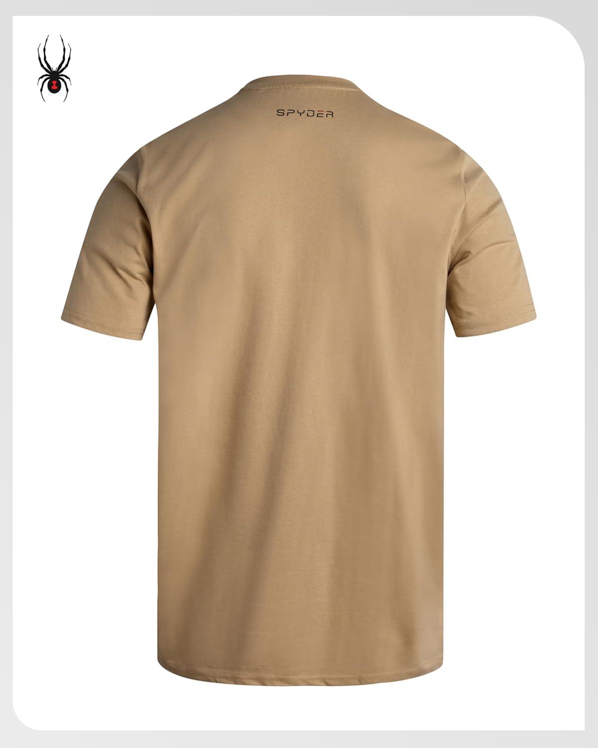 imageSpyder Mens Graphic TShirts  Soft Cotton Blend Classic Crewneck Short Sleeve Shirts for Men Casual Shirts for Daily WearSand Logo