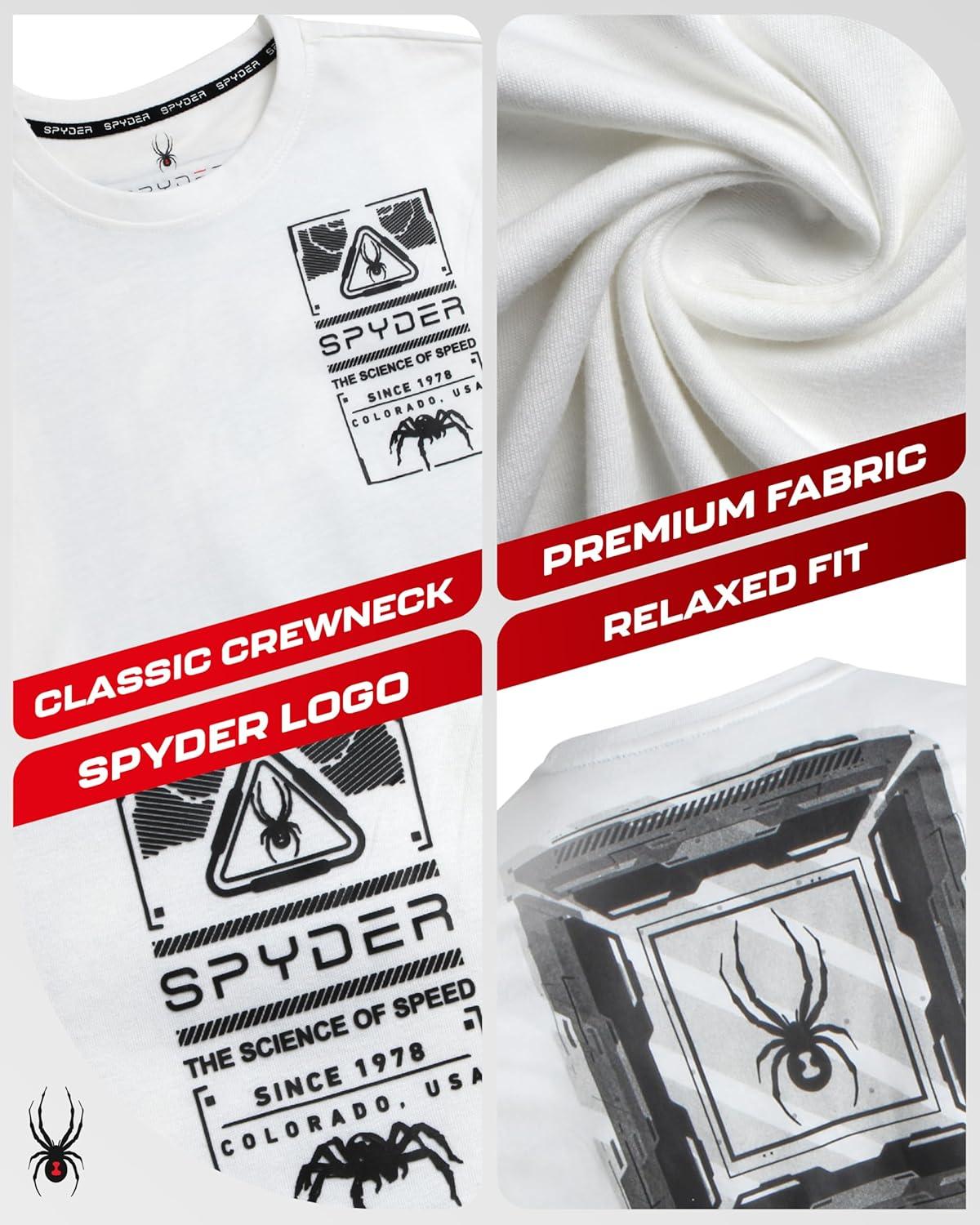 imageSpyder Mens Graphic TShirts  Soft Cotton Blend Classic Crewneck Short Sleeve Shirts for Men Casual Shirts for Daily WearWhite