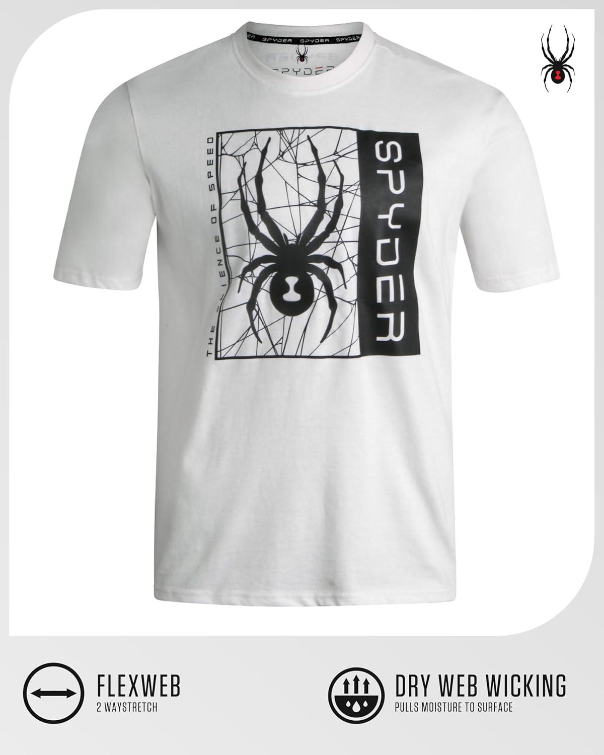 imageSpyder Mens Graphic TShirts  Soft Cotton Blend Classic Crewneck Short Sleeve Shirts for Men Casual Shirts for Daily WearWhite Spyder