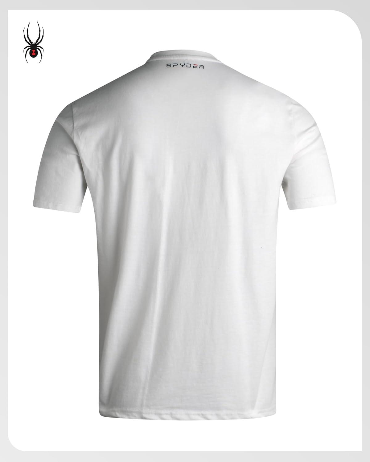 imageSpyder Mens Graphic TShirts  Soft Cotton Blend Classic Crewneck Short Sleeve Shirts for Men Casual Shirts for Daily WearWhite Spyder